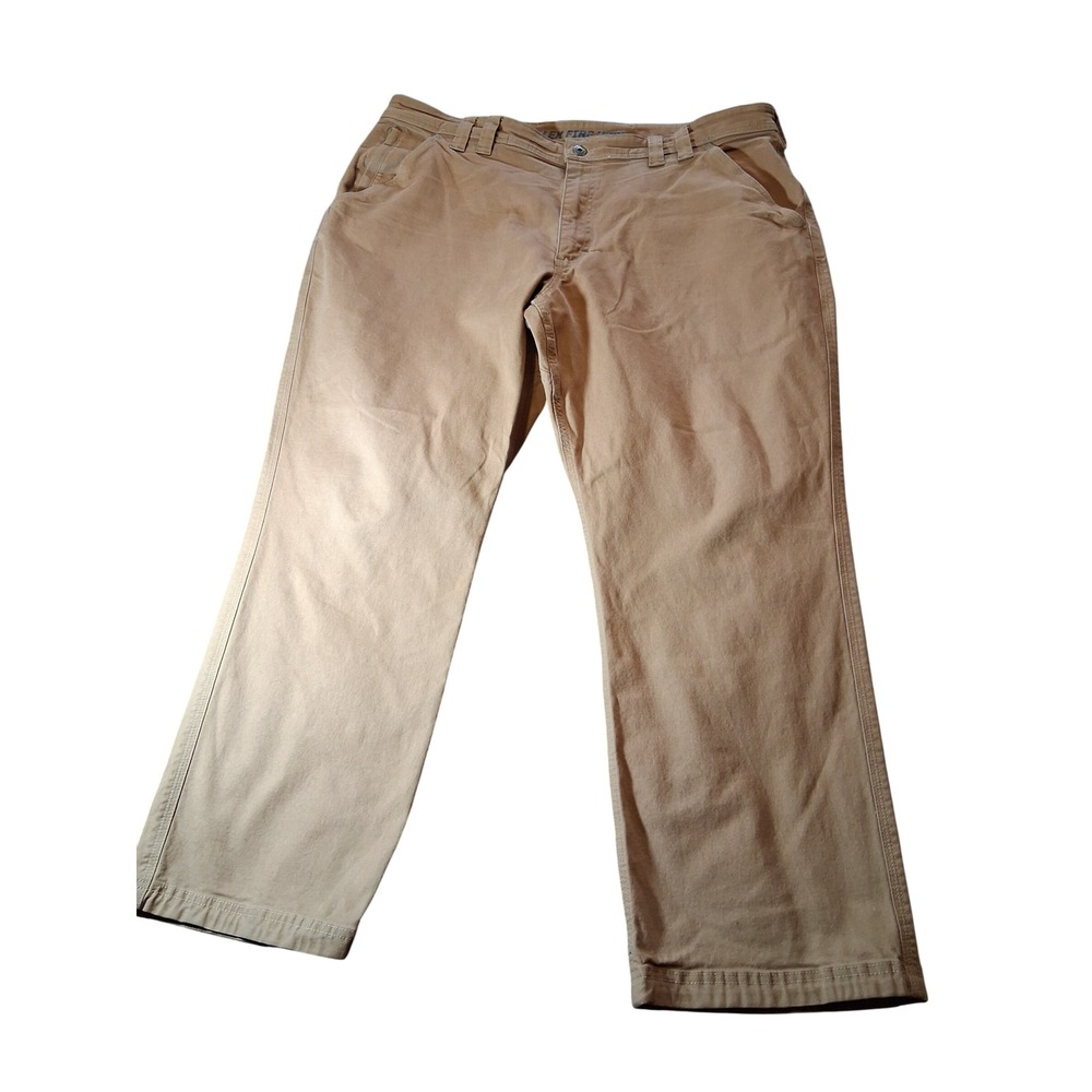 Duluth Trading Co Flex Fire Hose Work Pants Mens 40x28 Tan Khaki Utility Pant